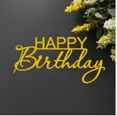 Топпер "HB" зеркальное золото 11*5см