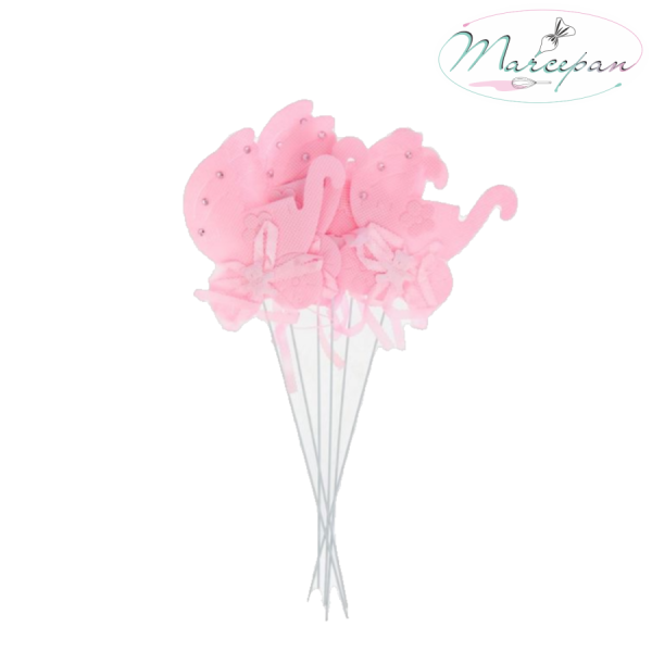 Топпер «Коляска», набор 6 шт., цвет розовый