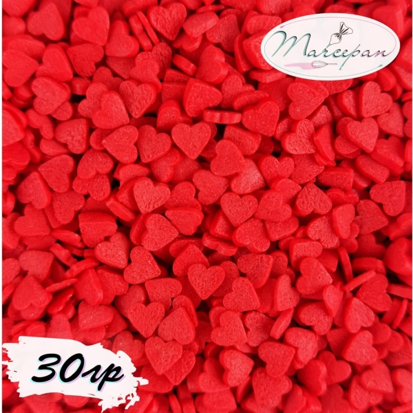 Посыпка сах. Сердечки красные мини 30гр. 
