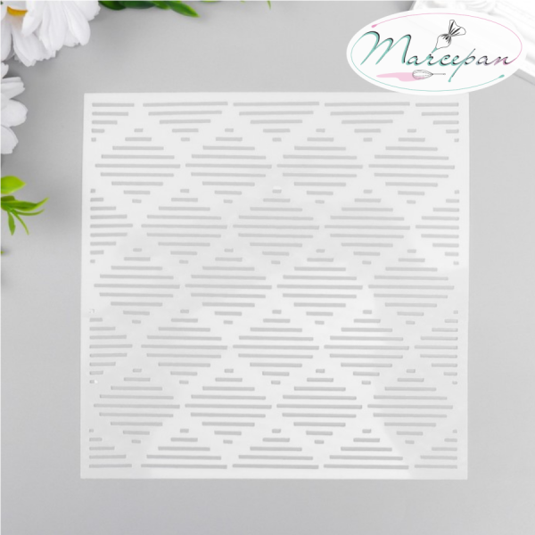 Трафарет "Ромбы и полоски", 15*15 см.