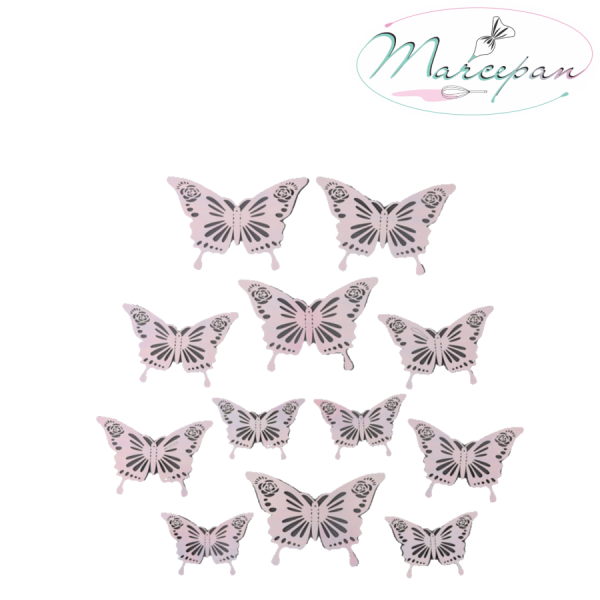 Украшение для торта «бабочки» 12шт белый перламутр
