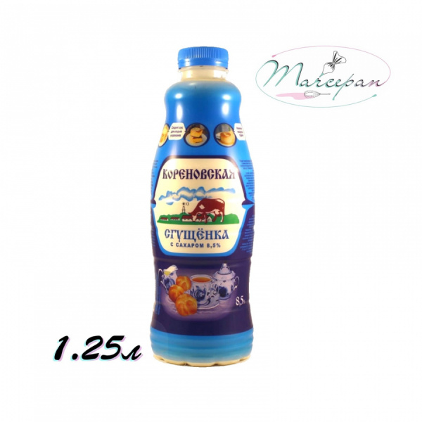 Молоко сгущ. цельное с сах. ТУ Кореновка 1.25л