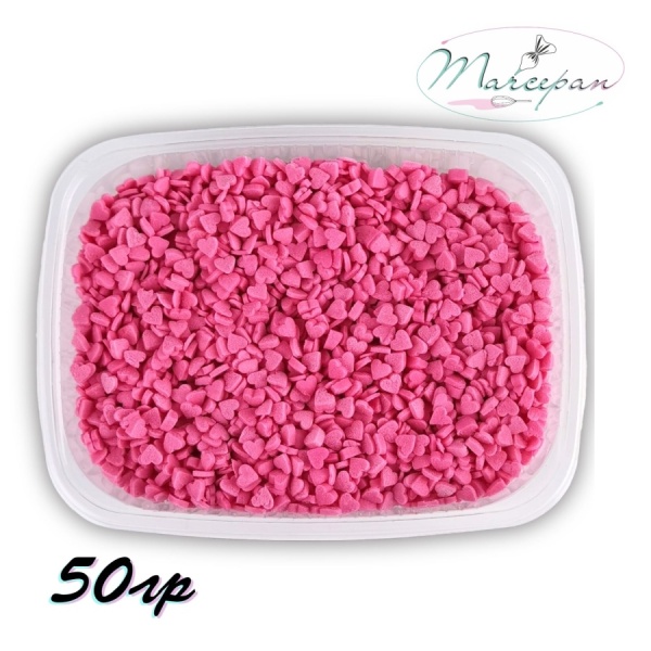 Посыпка сах. Сердечки розовые мини 50гр. 