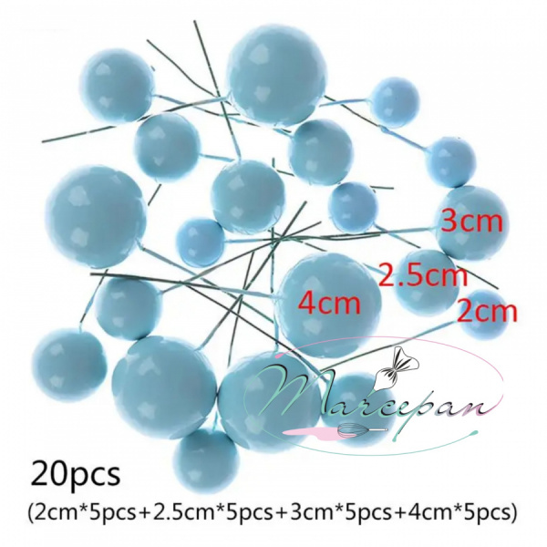 Набор пласт. шаров "Бусины" цвет синий