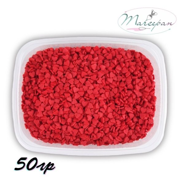 Посыпка сах. Сердечки красные мини 50гр. 