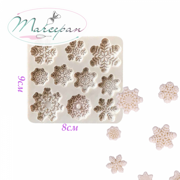 Силиконовый молд "Снежинки 10 в 1"