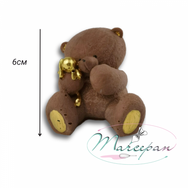 Фигурка из шок.глазури "Мишка пухлик с зайкой" корич