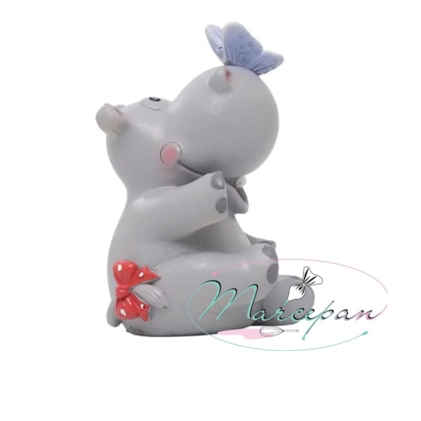 Силиконовая форма №688 "Бегемотик с бабочкой" №3.