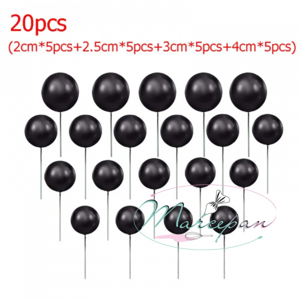 Набор пласт. шаров "Бусины" цвет серебро глад.