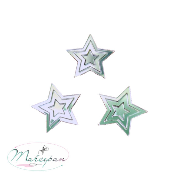 Топпер акрил №50 звезда 3шт серебро