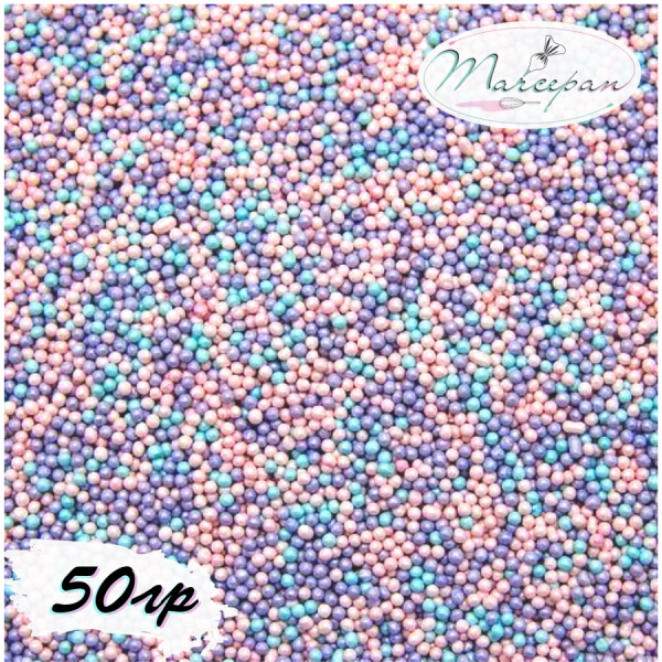 Посыпка сах-я "ШАРИКИ" гол/лил/роз 50гр