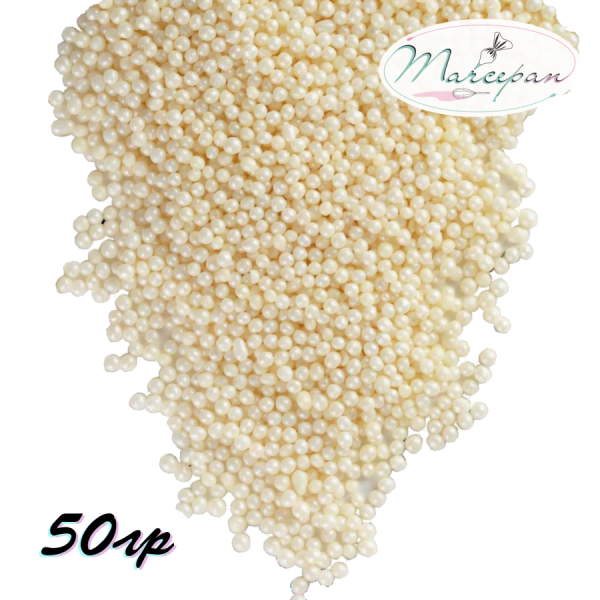 Драже рисовое серебро 2-5мм 50гр