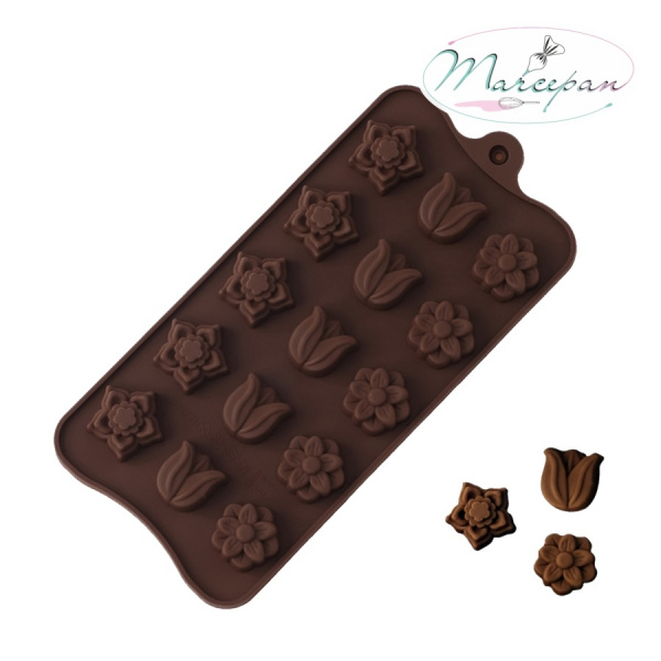 Форма для льда и кондитерских украшений Доляна «Поляна», 20,5×10,5×1,5 см, 15 ячеек