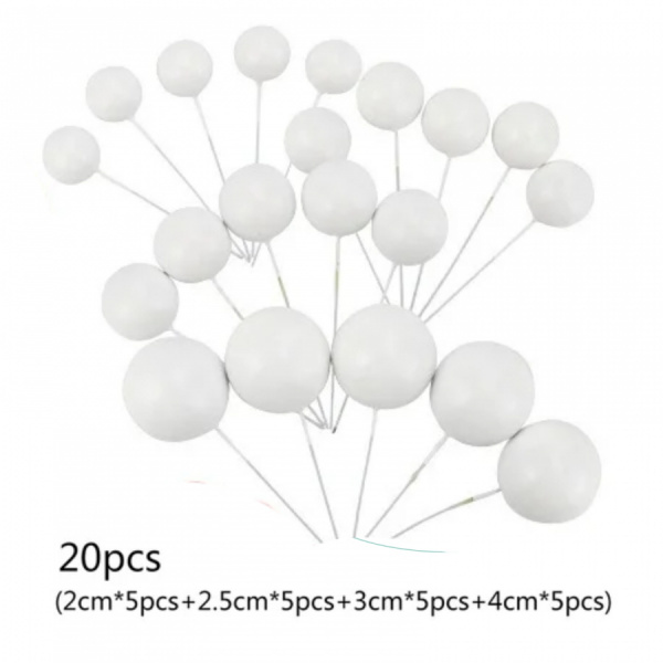 Набор пласт. шаров "Бусины" цвет белый