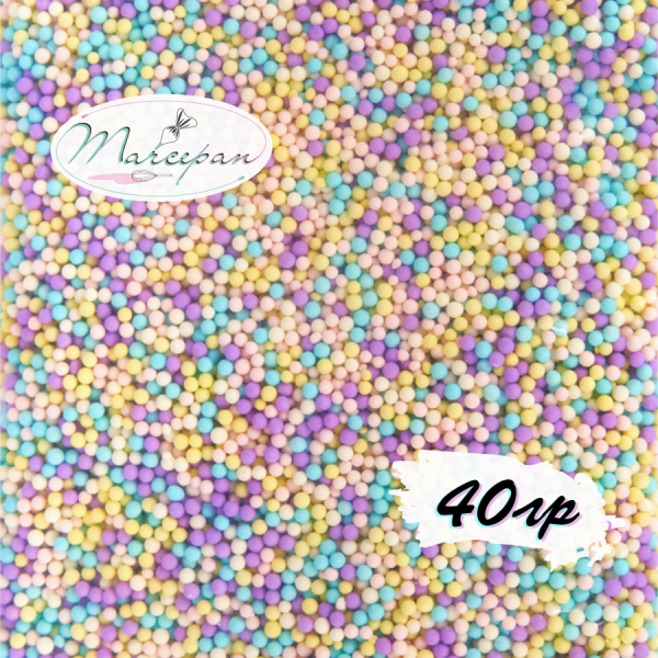 Посыпка микс цветов матовый 2мм 40гр
