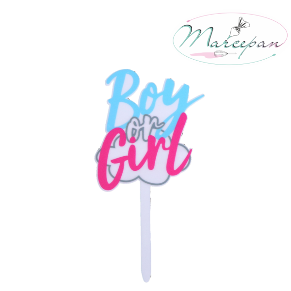 Топпер акрил "Boy or gerl" цветной