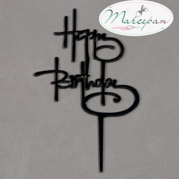 Топпер "С днем рождения,сыночек" зеркальное золото 10*6