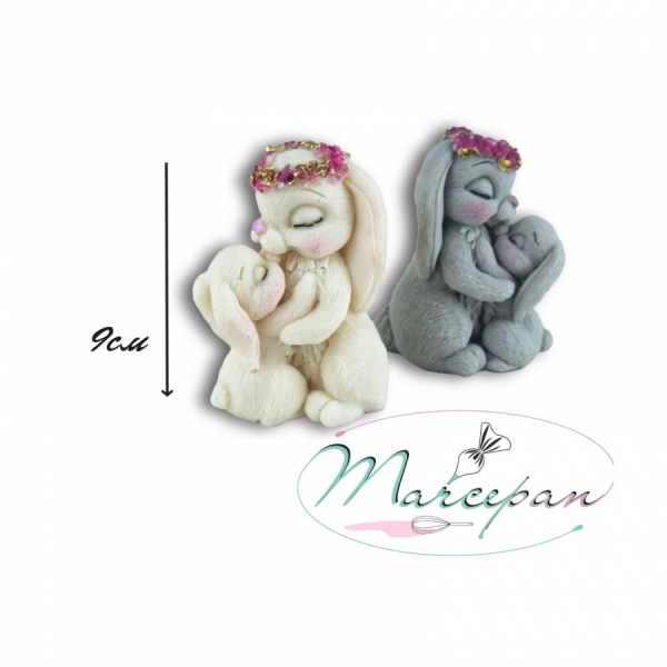 Фигурка из шок.глазури "зайка с зайчонком"