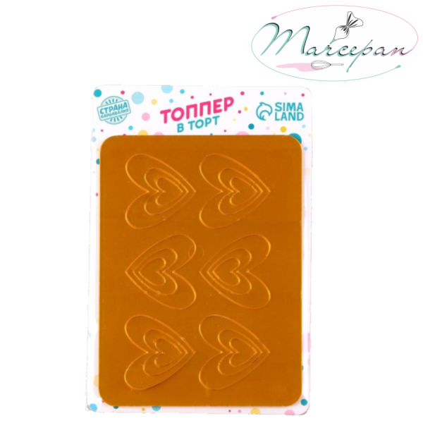 Набор для украшения торта «Сердечки»золото