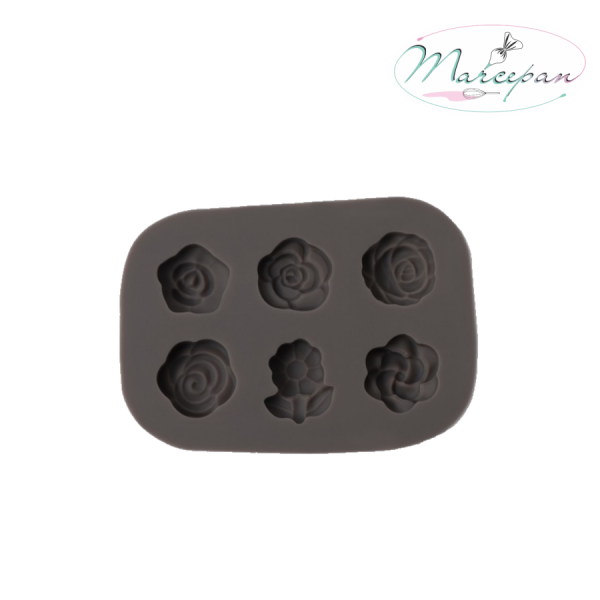 Молд "Розочки" 6,5х4,5*0,9 см серый             