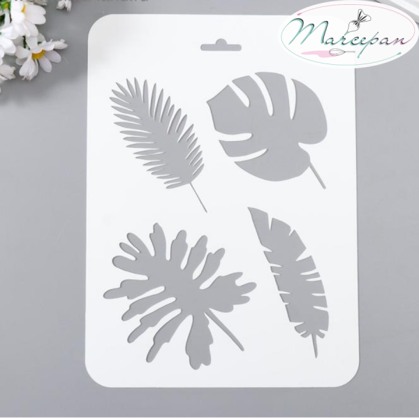 Трафарет пластик "Листочки" 16х22 см 5618060