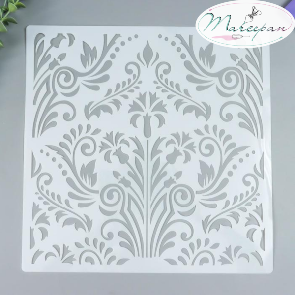 Трафарет пластик "Цветочный" 30х30 см