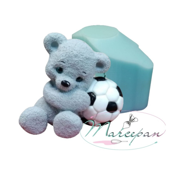 Силиконовая форма №1484 "Мишка-футболист".