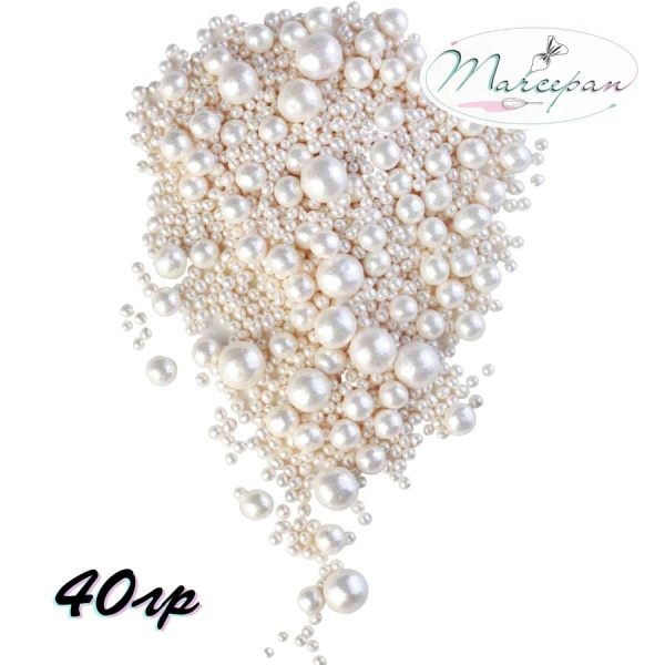 Драже рисовое "Блеск белый жемчуг" 40гр