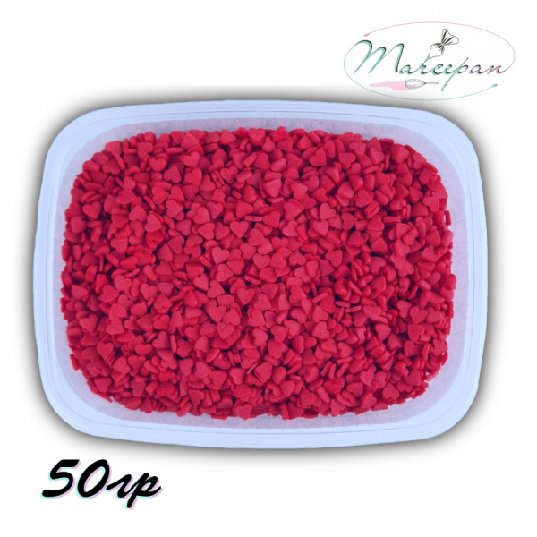 Посыпка сах. Сердце красное мини 50гр