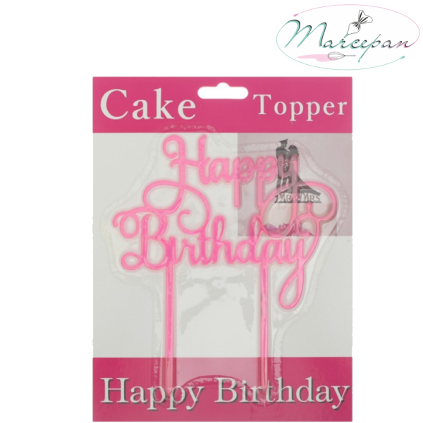 Топпер в торт Happy birthday, цвета МИКС