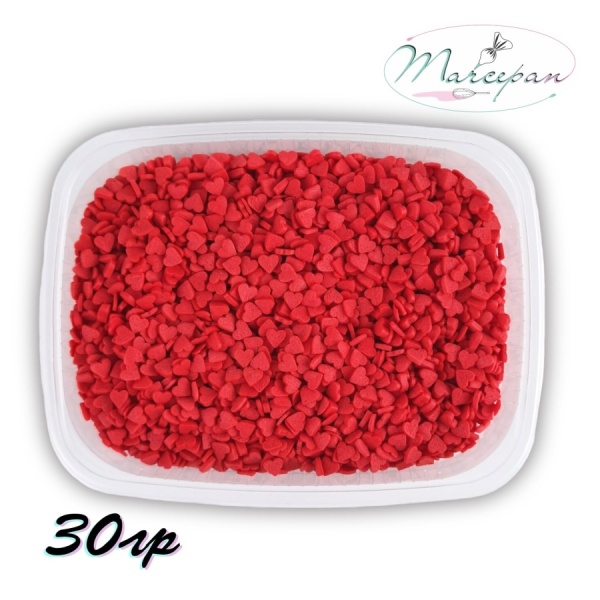 Посыпка сах. Сердечки красные мини 30гр. 