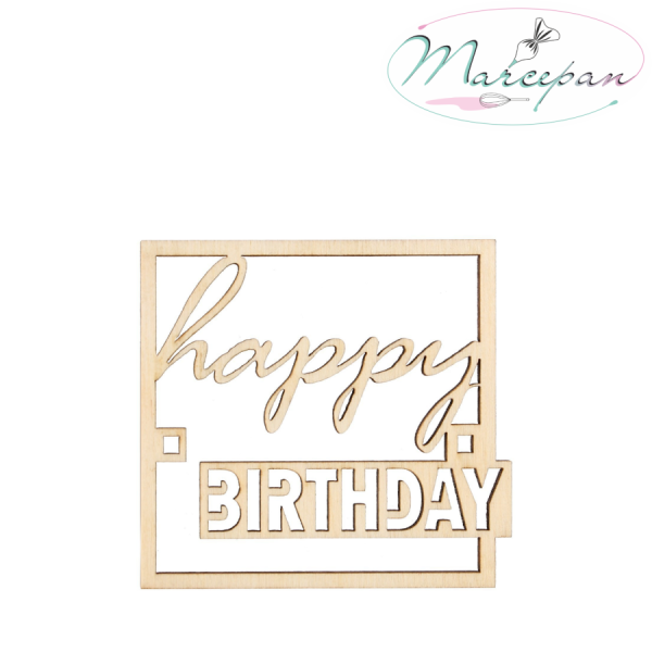 Топпер «Happy Birthday» торцевой дерево