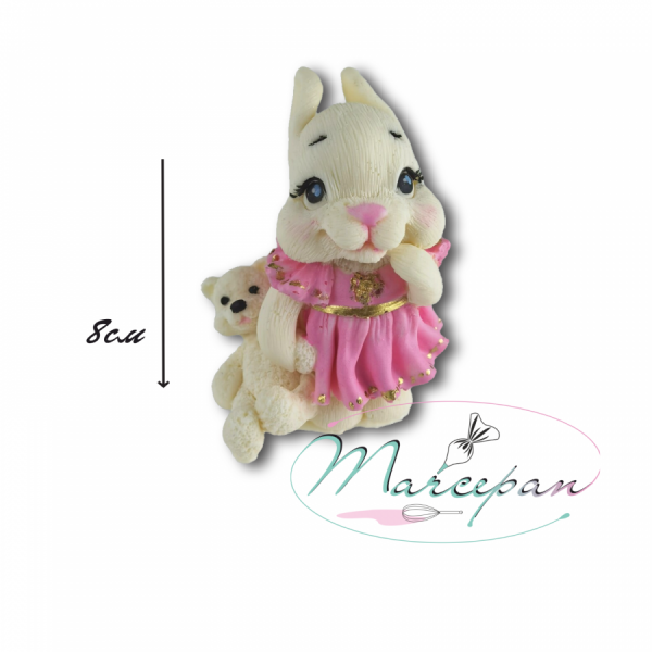 Фигурка из шок.глазури "Зайка с мишкой" бел