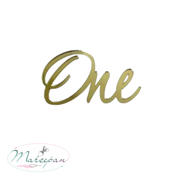 Топпер "one" акрил золотой торцевой