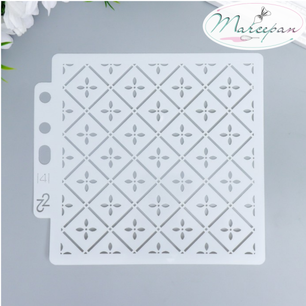 Трафарет пластик "Крестики в ромбах" 13х14 см   7425890