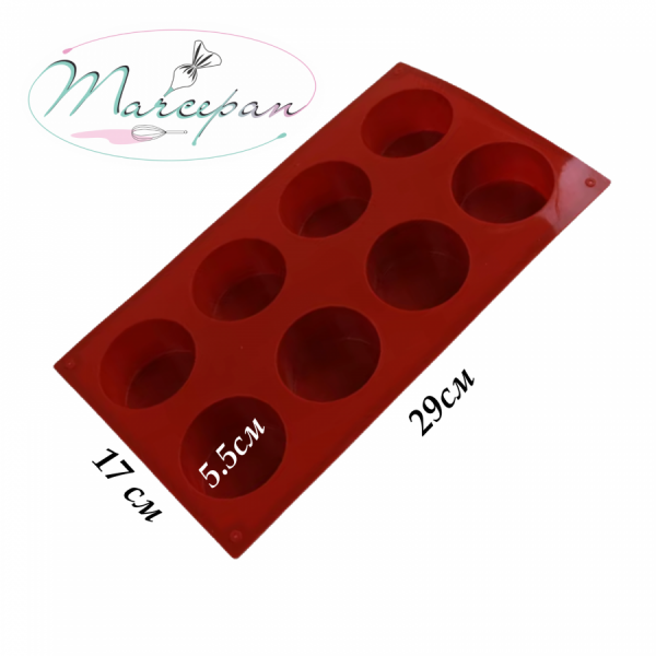 Форма для выпечки «Круг», 29,5×17,5×4 см, 8 ячеек (5,8×5,8×4 см)