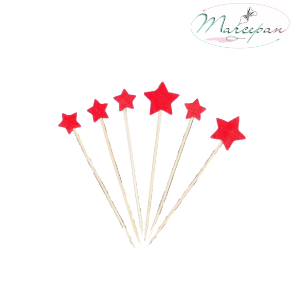 Топпер «Звёзды», набор 6 шт., цвет красный
