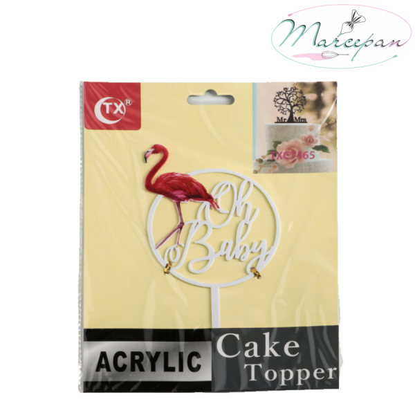 Топпер на торт "Праздничный фламинго", 16,5×9,5 см