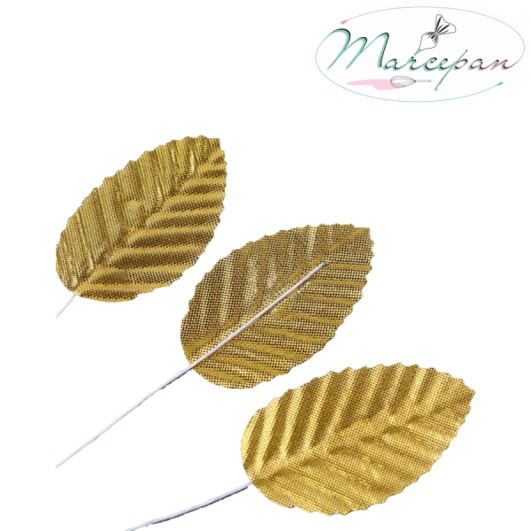 Набор для украшения торта «листья» 10шт золото
