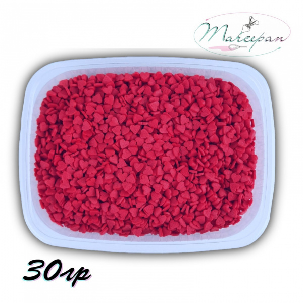 Посыпка сах. Сердце красное мини 30гр. 